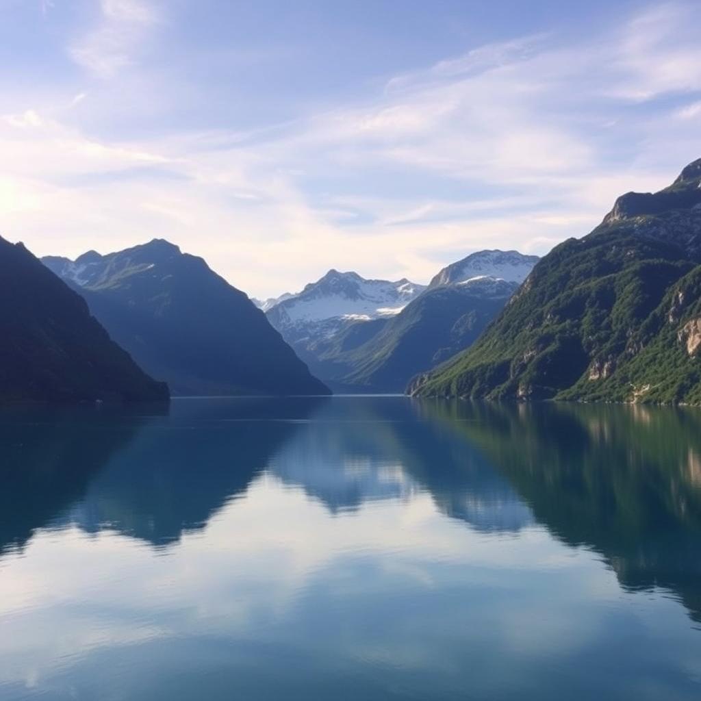 Norwegian fjord landscape representing the country's natural resources and economic stability for business incorporation
